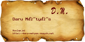 Daru Mátyás névjegykártya